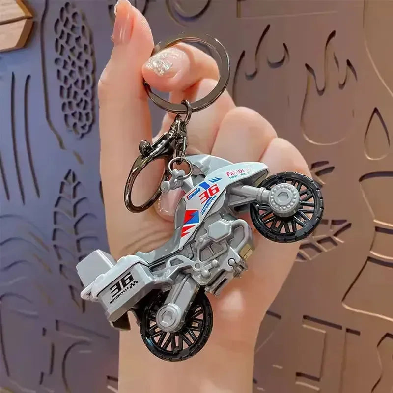 Rev Up Motorcycle Metal Keychain