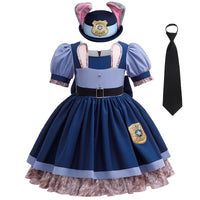 Girls Judy Bunny Police Officer Dress Disney Zootopia 2 Bunny Costume for Kids Cosplay Dress With Accessories Fancy Outfits - Bear Hugs