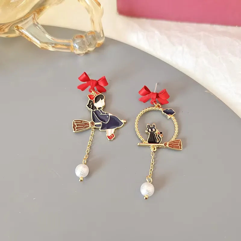 Majestic Bow Broom Earrings