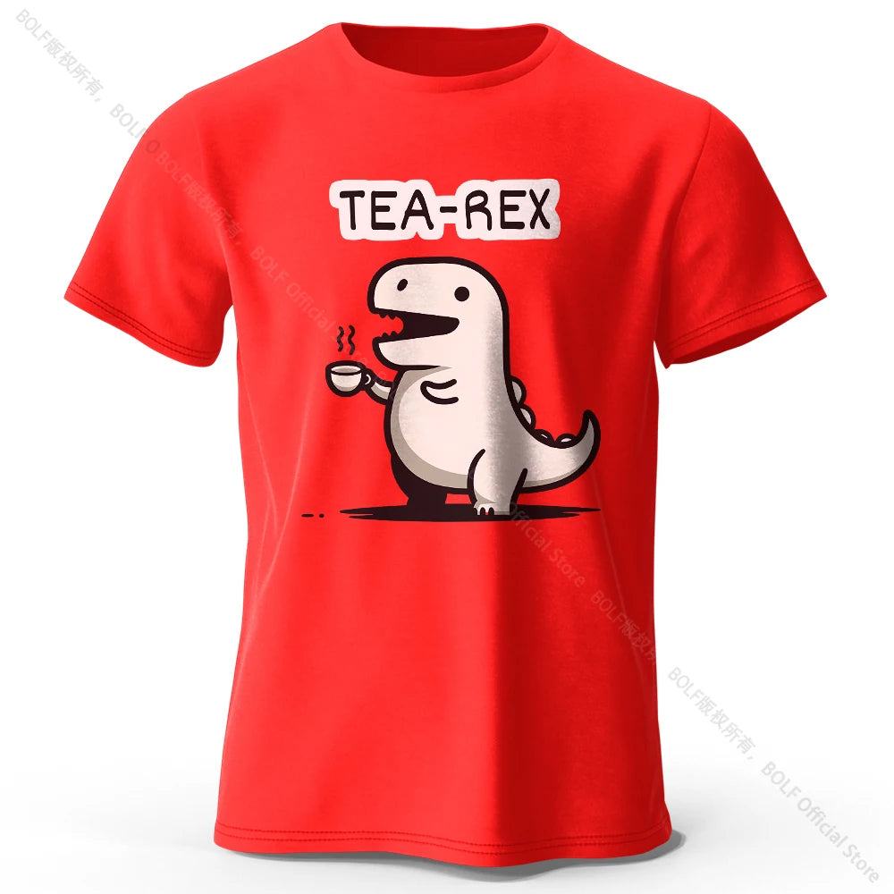 Tea-Rex Dinosaur Cotton T-Shirt