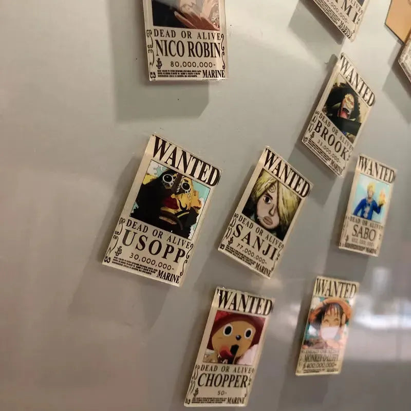 One Piece Wanted Fridge Magnets