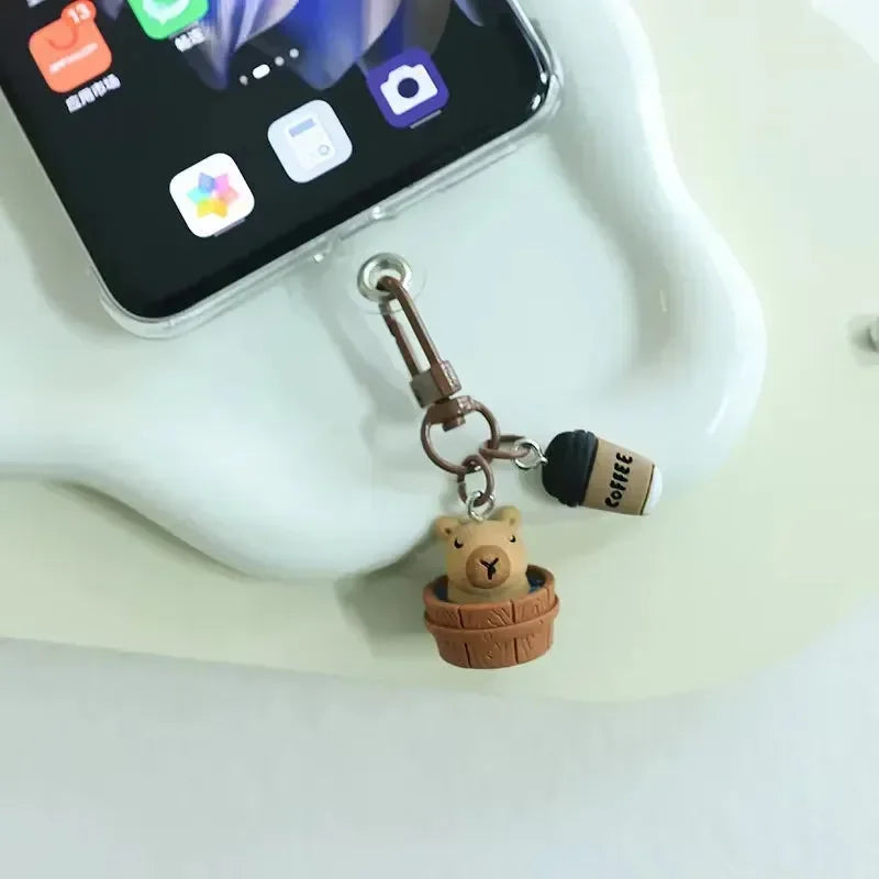 Coffee Break Capybara Keychain