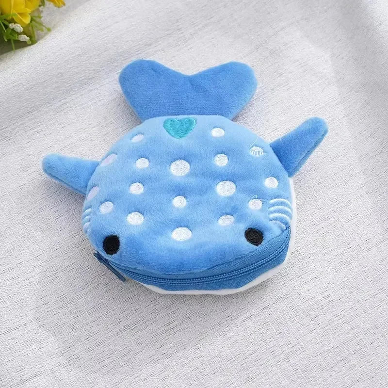 Porte-monnaie en peluche requin-baleine 