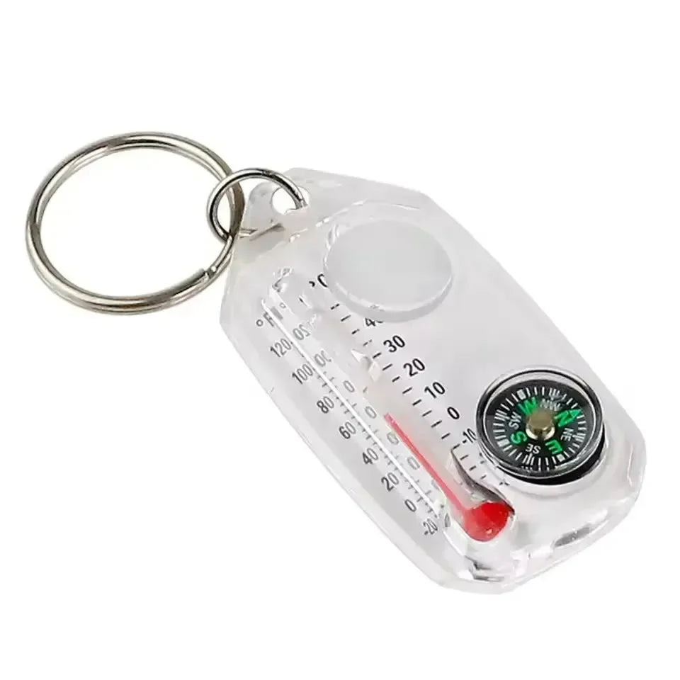 Thermometer Compass Utility Keychain