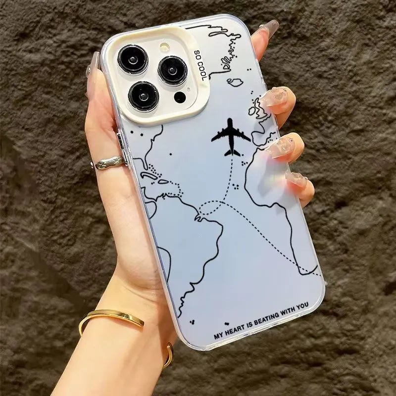 Airplane Route Design Phone Case (For iPhones)