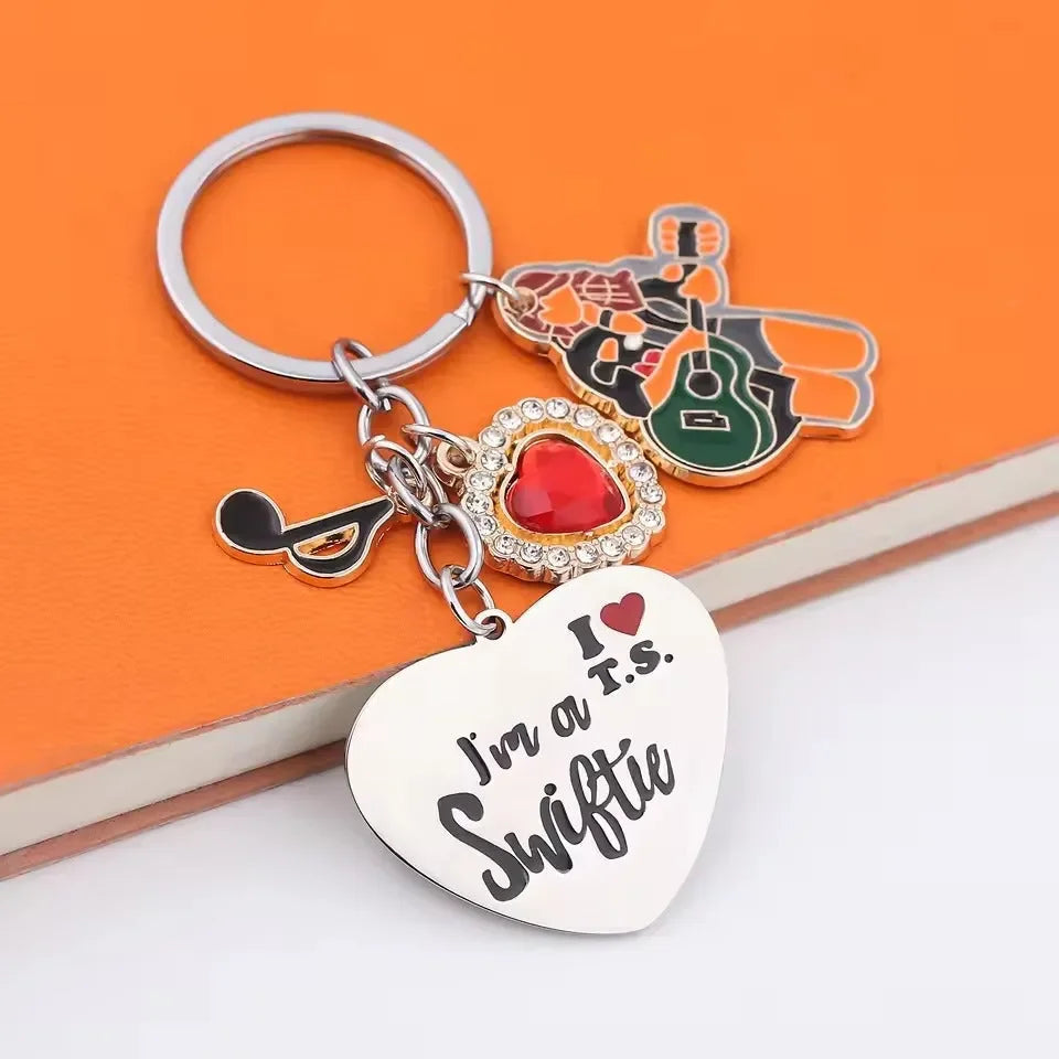 Porte-clés en alliage J'aime Taylor Swift 
