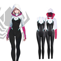 Spiderman Across Spider Verse Gwen Stacy Cosplay Costume PU One-piece Suit Tight and Elastic De Batterie Spiderman Women - Bear Hugs