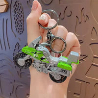 Rev Up Motorcycle Metal Keychain