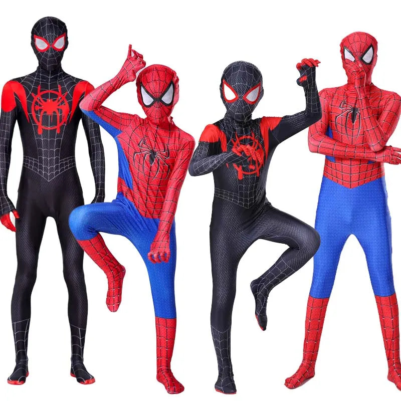 Superhero Miles Morales Bodysuit for Men The Amazing Spiderman Halloween Cosplay Costumes Bodysuit Adult Tight Fitting Jumpsuits - Bear Hugs