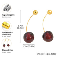 Crimson Charm Cherry Earrings
