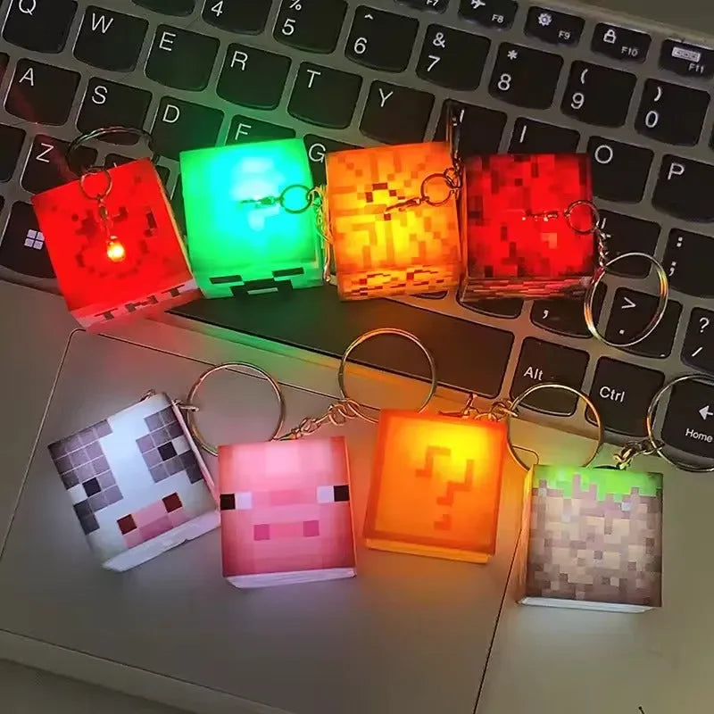 Minekraft Block Beacon LED Keychain