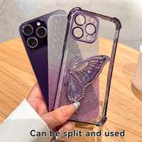 Glitter Butterfly Bracket Case (For iPhones)