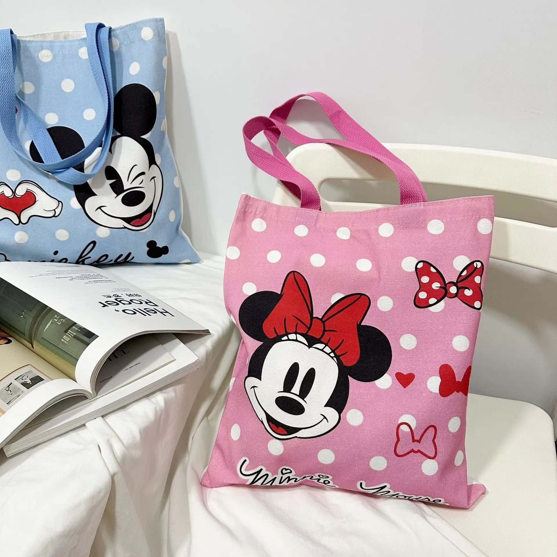 Mickey & Minnie Printed Pattern Shoulder Bag