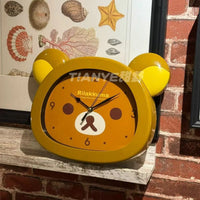 Cute Rilakkuma Anime Peripheral Wall Clock Alarm Clock Cartoon Silent Clock Living Room Bedroom Sweeping Second Quartz Clock - Bear Hugs