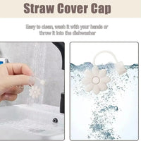 غطاء من القش على شكل زهرة مزهرة لأكواب 30 أونصة/40 أونصة 