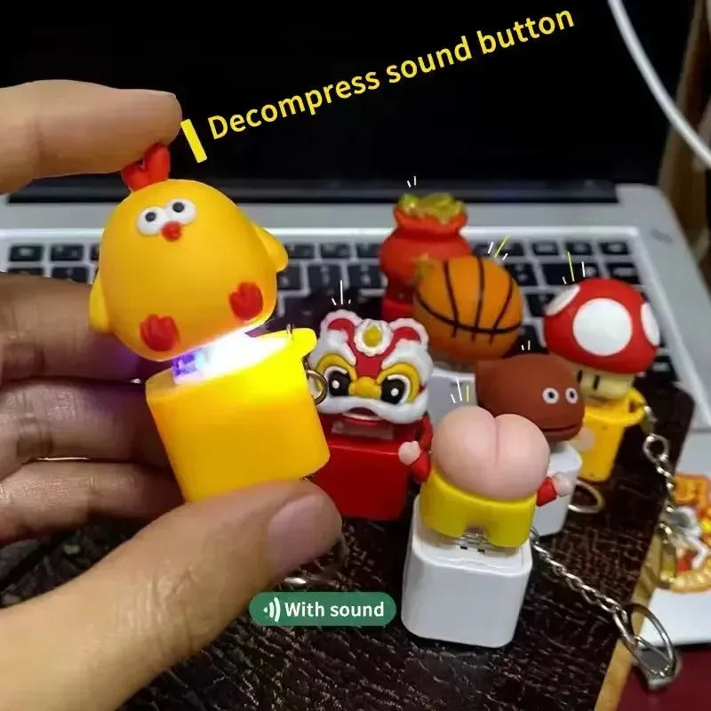 Press & Play Pals Sound & Light Keychain