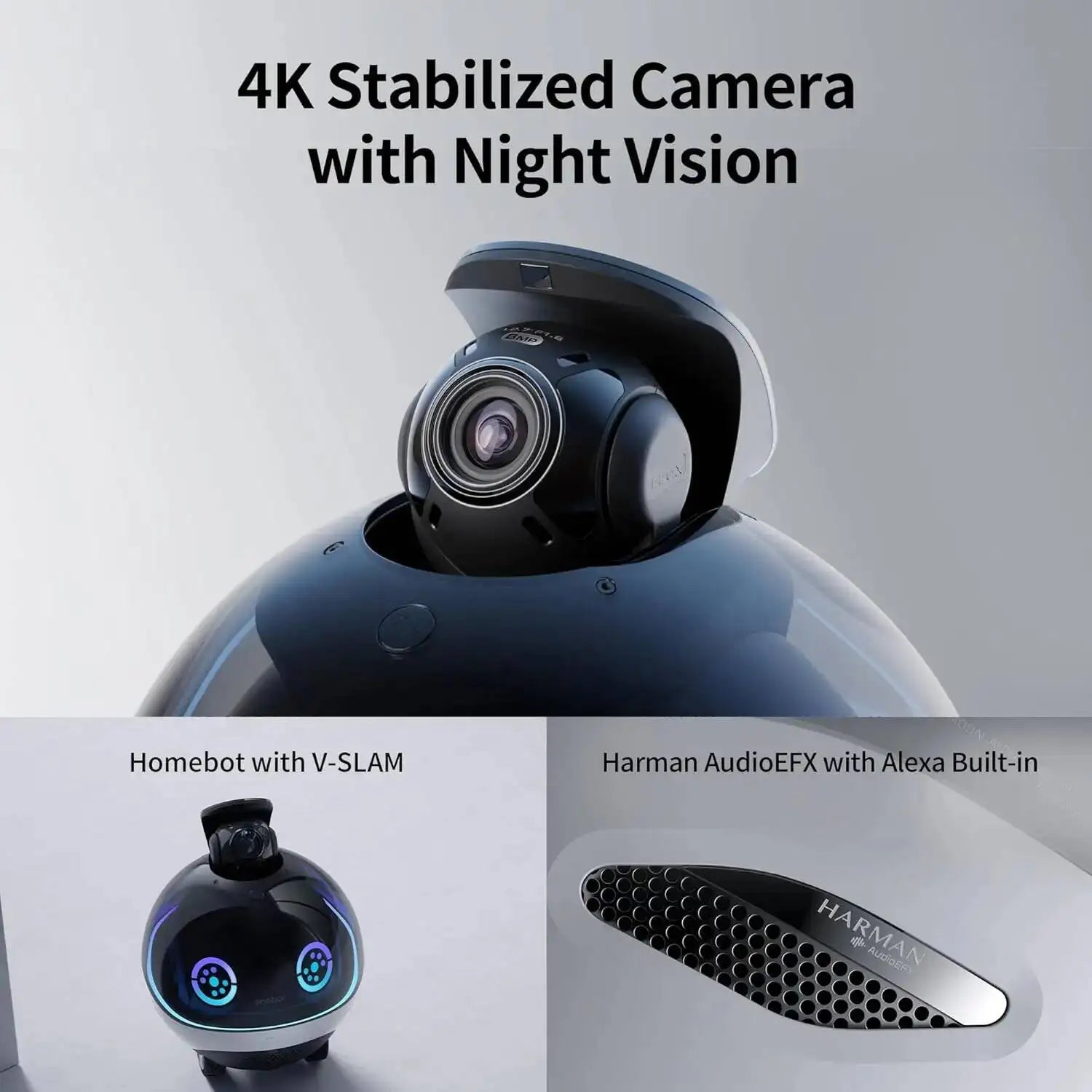 Enabot EBO X Home Guardian Robot 4K Camera,Night Vision HARMAN Sound Effect Intelligent AI Language Control Guardian Warning - Bear Hugs