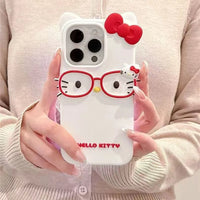 3D Glasses Cat Silicone Phone Case For iPhone 17 Pro Max 16 15 Plus 14 13 Mini 12 11 4 4S 5 5S 7 8 SE - Bear Hugs