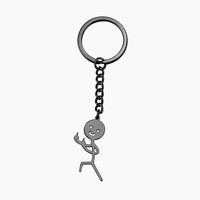 Finger Salute Doodle Stickman Keychain