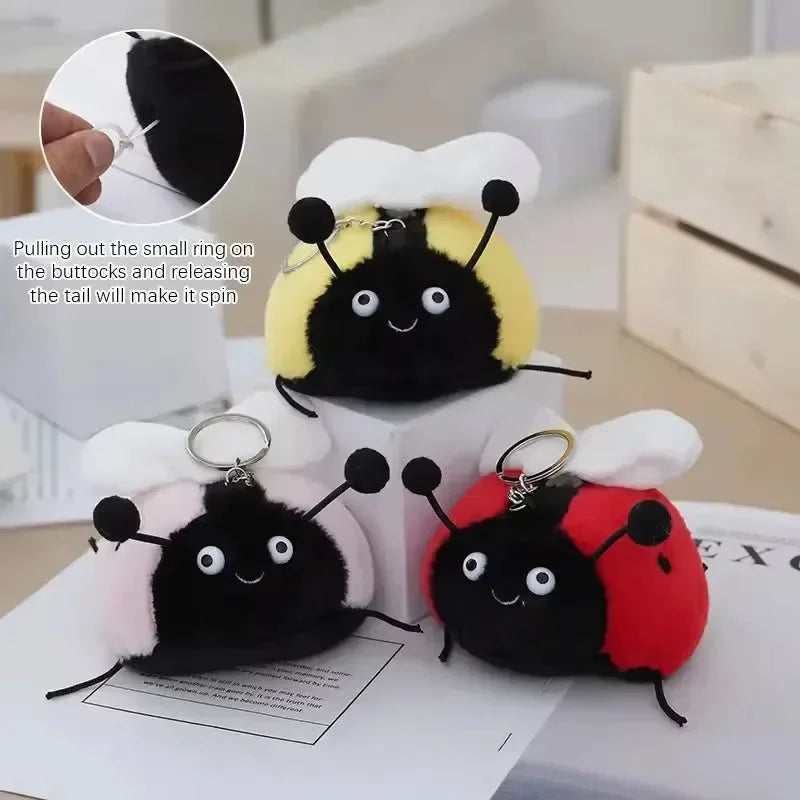 Whimsical Wings Plush Ladybug Keychain