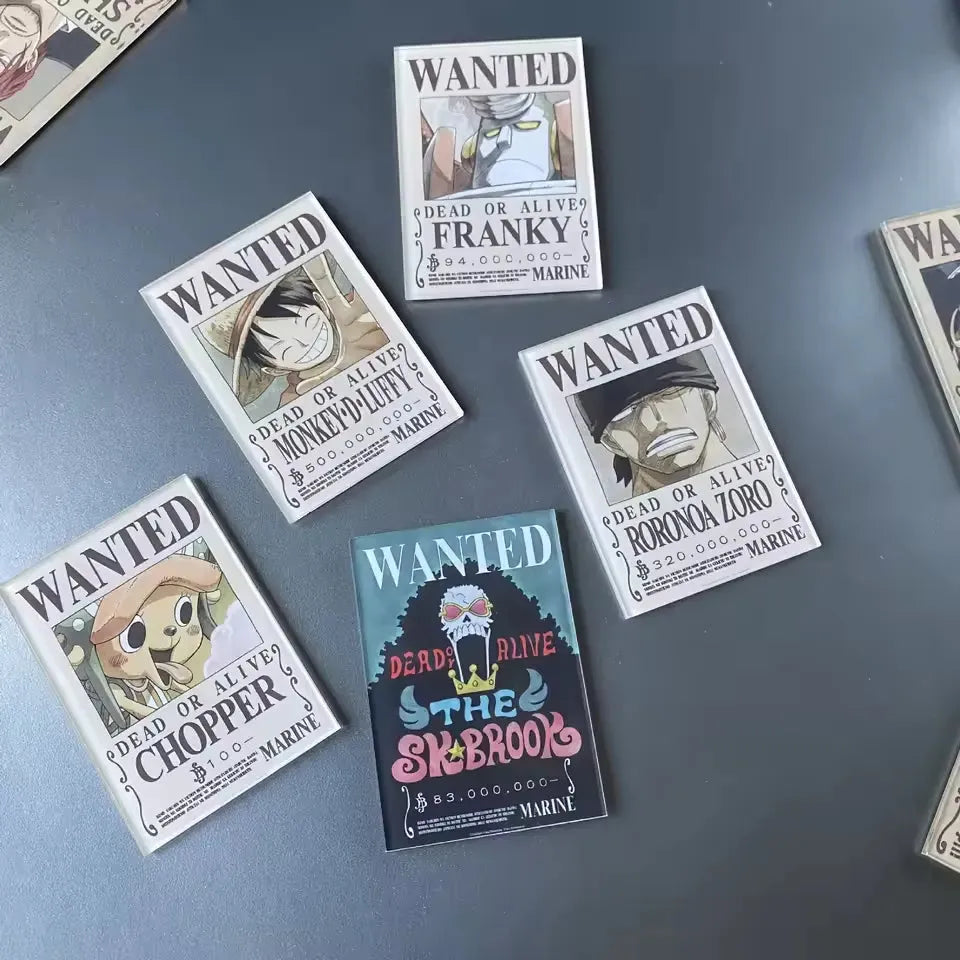 One Piece Wanted Fridge Magnets