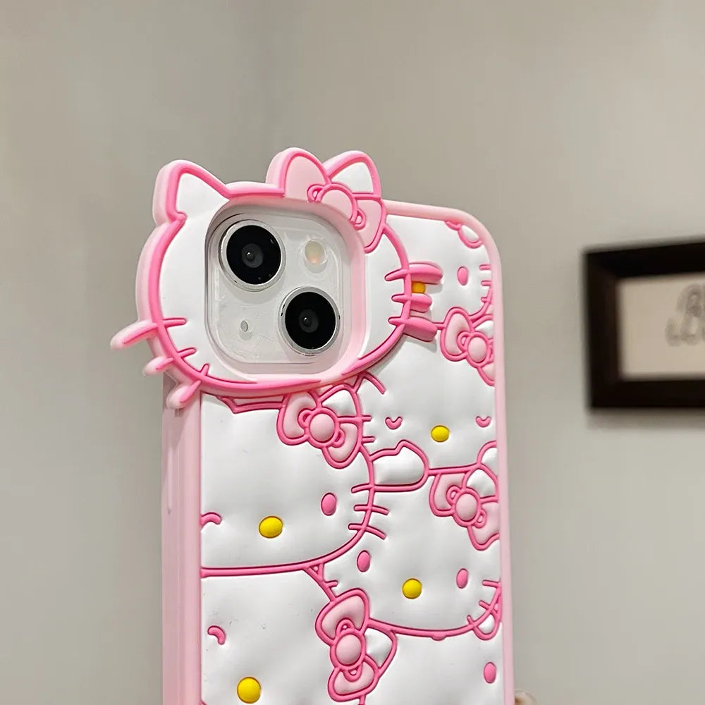 Hello Kitty White Pink Phone Case (For iPhones)