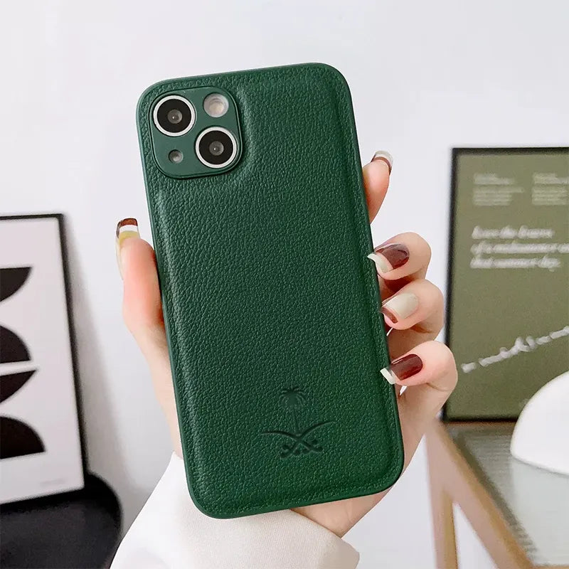 Coconut Tree Leather Case (For iPhones)