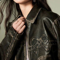 Babydoll Pleather Moto Jacket - Bear Hugs