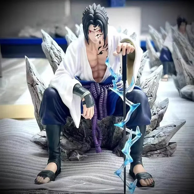 Naruto Uchiha Sasuke Sitting Action Figures (18 cm)