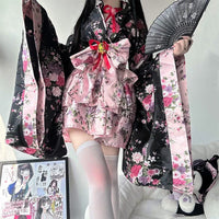 Sakura Serenade Japanese Kimono Dress