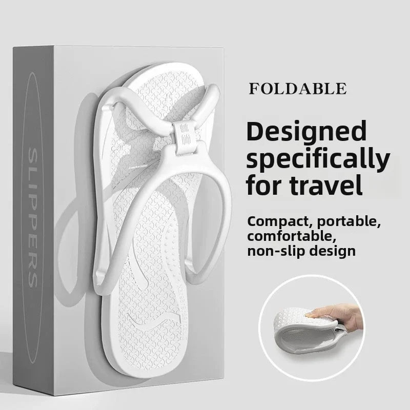 Foldable Travel Slippers Unisex EVA Flip Flops Hotel Non Slip Bathroom Indoor Outdoor Portable Lightweight Comfortable - Bear Hugs