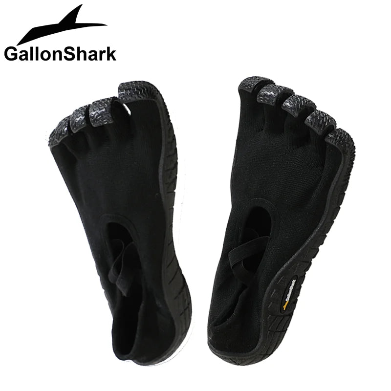GallonShark Five-Finger Shoes, Breathable Elastic Strap Barefoot Shoes for Yoga, Pilates, Dance & Indoor/Outdoor Workout - Bear Hugs