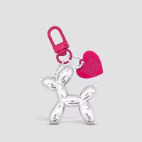 Balloon Heart Punk Dog Keychain