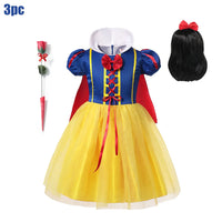 Kids Clothing 2PCS Set Dress+Cloak Snow White Princess Costume Halloween Carnival Cosplay Party Girls Dresses Birthday Party - Bear Hugs