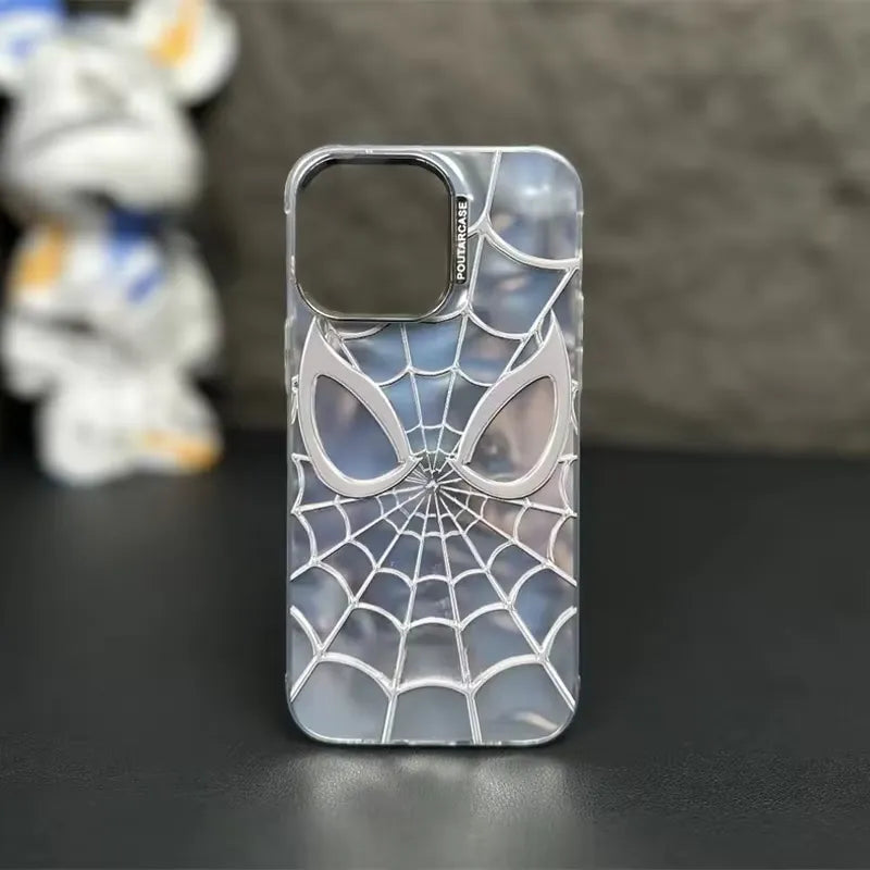 Luxurious Spiderman 3D Silver Phone Case (For iPhones)