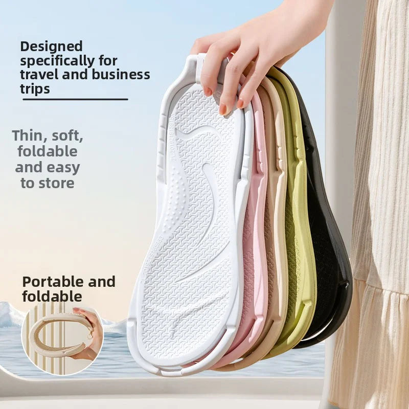 Foldable Travel Slippers Unisex EVA Flip Flops Hotel Non Slip Bathroom Indoor Outdoor Portable Lightweight Comfortable - Bear Hugs