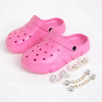Floral & Rhinestone Comfort Clogs