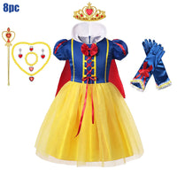 Kids Clothing 2PCS Set Dress+Cloak Snow White Princess Costume Halloween Carnival Cosplay Party Girls Dresses Birthday Party - Bear Hugs