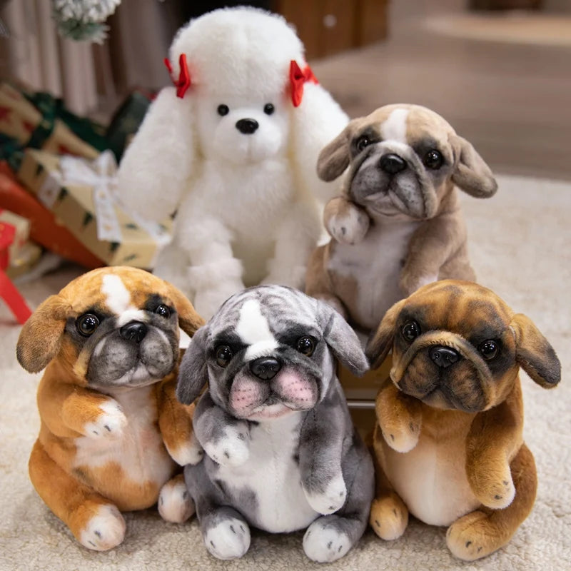 Realistic Sitting Puppy Plush Toy Stuffed Doggy Cute Fluffy Pet for Room Decor Children's Birthday Gift - Bear Hugs