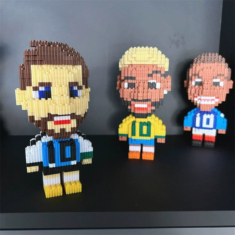 Football Players Miniature Building Blocks Character Assembly Model Desktop Ornament Fun Gifts - Bear Hugs
