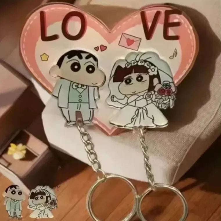 Shinchan & Nohara Wedding Couple Keychain