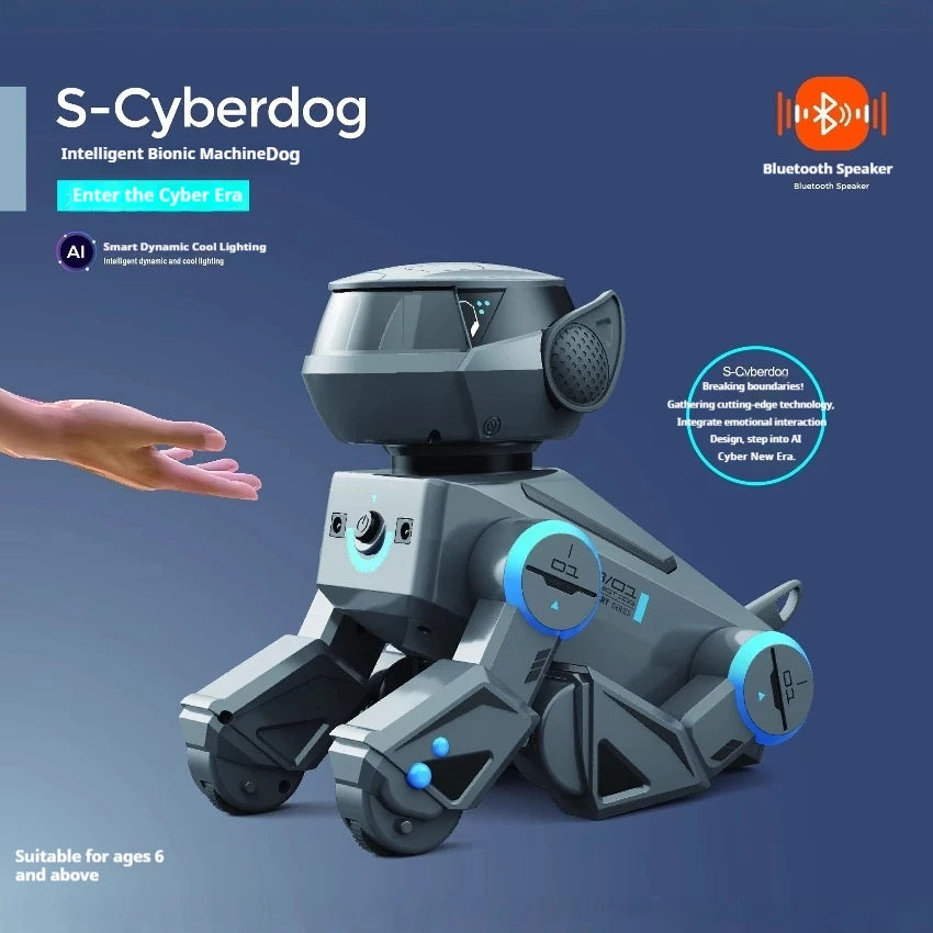 Ai Smart Robot Dog Gesture Touch Remote Control Bluetooth Speaker Song Programmable Cool Lighting Toy For Kids Aged 6+Interactio - Bear Hugs