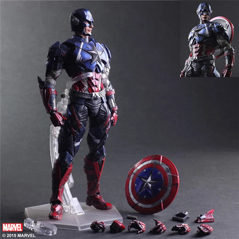 Play Arts Captain America Action Figure Movable Marvel Collection Avengers Model Toys - Bear Hugs