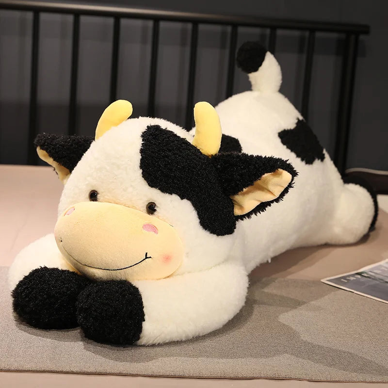 90/110CM Lovely Milk Cow Plush Toys Cartoon Stuffed Animal Cattle Dolls Sleeping Pillow for Birthday Gifts - Bear Hugs