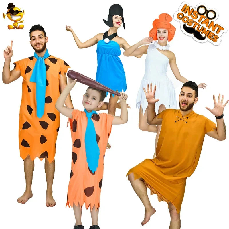 Flintstones costume primitive character performance party costume savage stage performance costume for adults and children - Bear Hugs