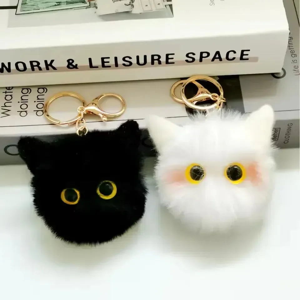Purrfect Peepers Cat Head Keychain
