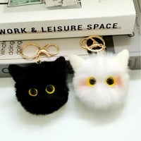 Purrfect Peepers Cat Head Keychain
