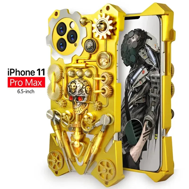 Cyberpunk Skull Mechanical Gear Case (For iPhones)