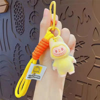 Standing Labubu Flocking Keychain