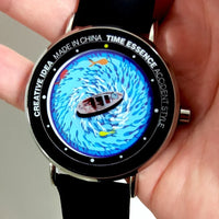 Creative Watches Quartz Original Watch with Ship Wave & Fishes Design Waterproof Wristwatch Comfortable Silicone Strap - Bear Hugs